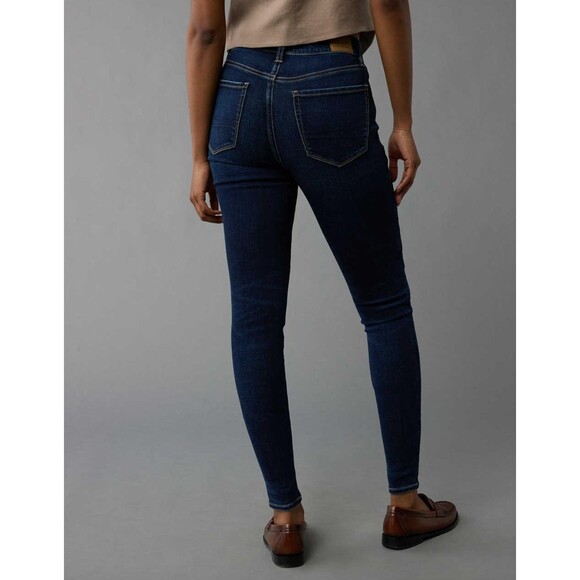 C7 $50 AE Next Level Super High-Waisted Jegging Ink Blue US 6 Reg American Eagle - Picture 2 of 6